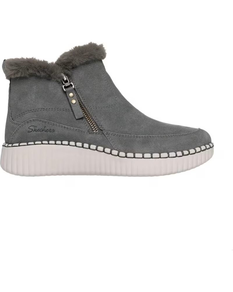SKECHERS Botines Relaxed Fit Wilshire Blvd - Fresh Zip en verde para mujer OLIVE SUEDE-FAUX FUR