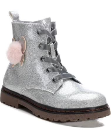 BOTTINES ENFANT XTI 150659 EN ARGENT AVEC PAILLETTES ET POMPON PLATA