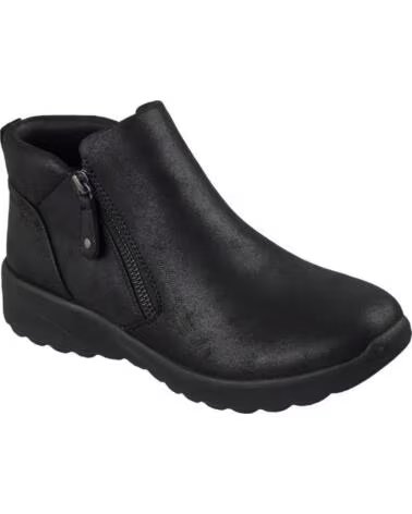 SKECHERS 158952 BOTINS VEGANOS FEMININOS COM FECHO ÉCLAIR PRETO NEGRO