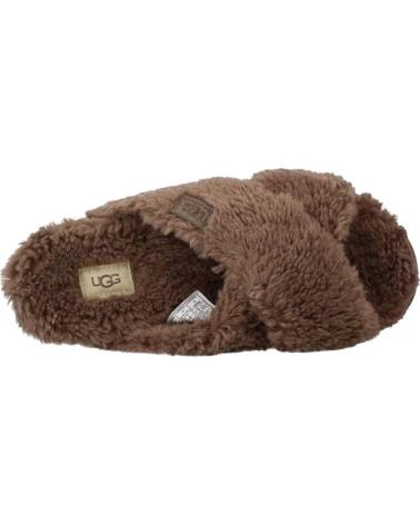 Sandales pour Femme UGG W FUZZ SUGAR CROSS SLIDE MARRON