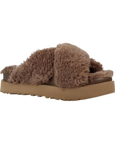 Sandales pour Femme UGG W FUZZ SUGAR CROSS SLIDE MARRON