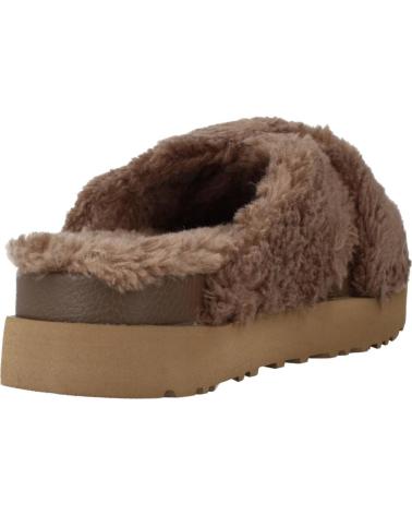 Sandales pour Femme UGG W FUZZ SUGAR CROSS SLIDE MARRON