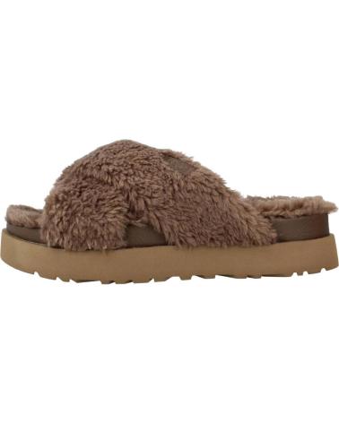 Sandales pour Femme UGG W FUZZ SUGAR CROSS SLIDE MARRON