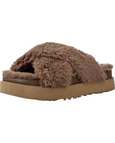 Sandales pour Femme UGG W FUZZ SUGAR CROSS SLIDE MARRON