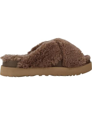 Sandales pour Femme UGG W FUZZ SUGAR CROSS SLIDE MARRON