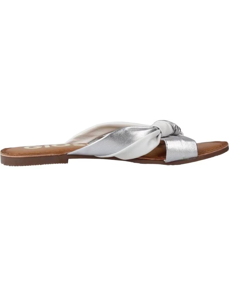 GIOSEPPO Damen Sandale 'Almon' - Flache Ledersandale Mit Geknotetem Schaufelausschnitt, 1 Cm Absatz, TR-Gummisohle