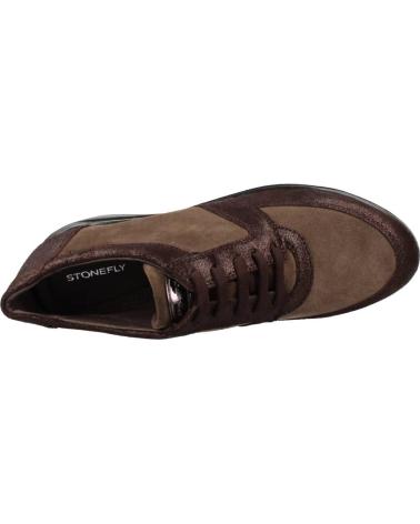 Woman Zapatos de cuña STONEFLY ECLIPSE 14 VELOUR CRACK MARRON