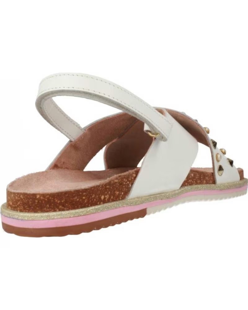 Sandales GIOSEPPO Pour Fille - Modèle Ilok - Cuir Blanc, Broderies Raphia Et Paillettes - Confort Et Style