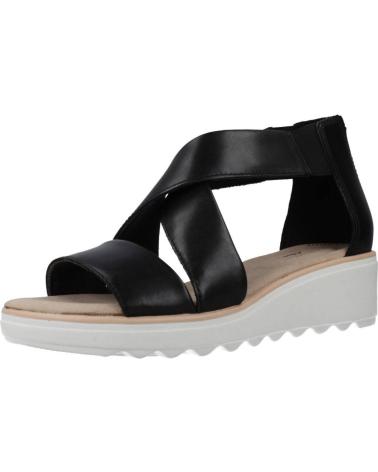 Sandalias de Mujer CLARKS JILLIAN RISE BLACK LEATHER NEGRO