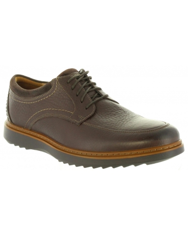 Man shoes CLARKS 26136797 UN GEO  DARK BROWN LEA