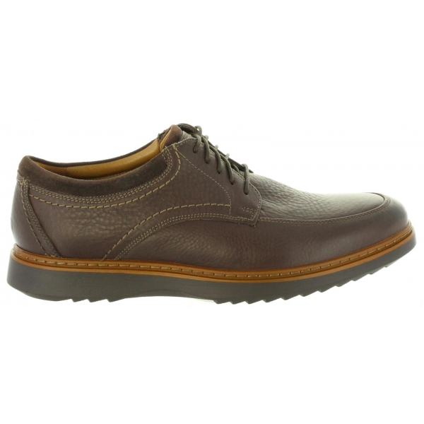 Man shoes CLARKS 26136797 UN GEO  DARK BROWN LEA