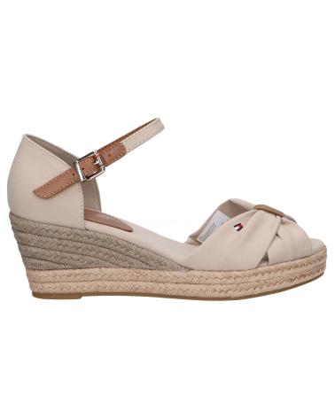 Woman Sandals TOMMY HILFIGER FW0FW04785 BASIC OPEN TOE MID WEDGE AEP STONE