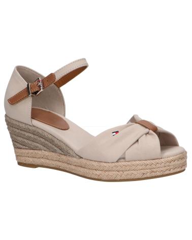 Woman Sandals TOMMY HILFIGER FW0FW04785 BASIC OPEN TOE MID WEDGE AEP STONE