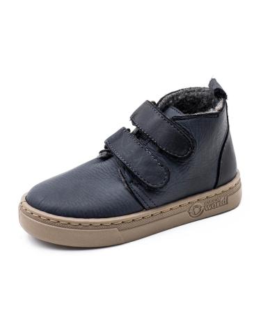 Schuhe für Junge NATURAL WORLD 49 LEILA DOBLE VELCRO NAPA FOR MARINO OSCURO