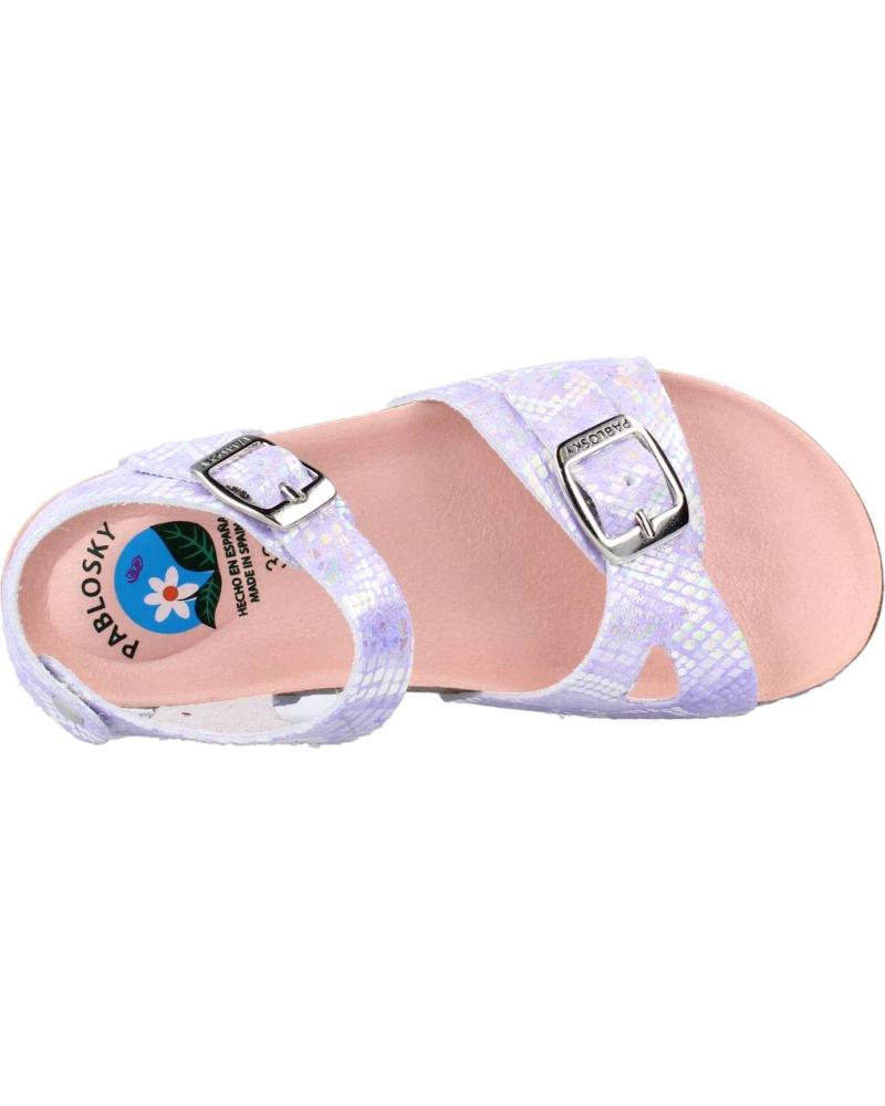 Pablosky 416900 Sandali Bambina E Ragazza, Pelle Naturale, Chiusura Adesiva, Tecnologia Green, Colore Unico