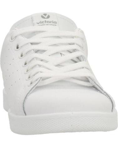 VICTORIA TRAINERS 1125104 WHITE LEATHER WITH ANTHRACITE GLITTER HEEL BLANCO