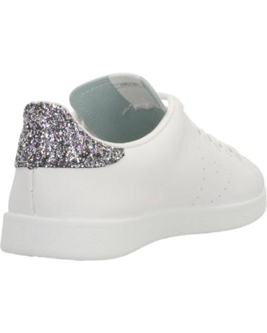 VICTORIA TRAINERS 1125104 WHITE LEATHER WITH ANTHRACITE GLITTER HEEL BLANCO