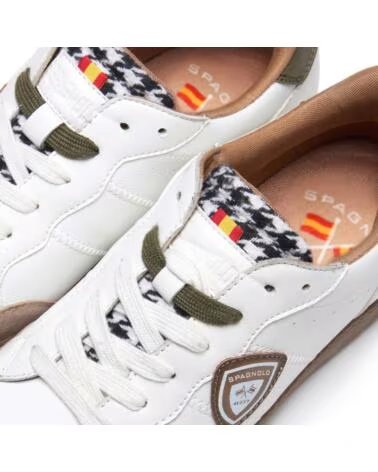 SPAGNOLO Zapatillas sneaker hombre 40115 blanco y caqui BLANCO