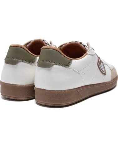 SPAGNOLO Zapatillas sneaker hombre 40115 blanco y caqui BLANCO