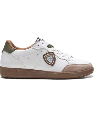 SPAGNOLO Zapatillas sneaker hombre 40115 blanco y caqui BLANCO