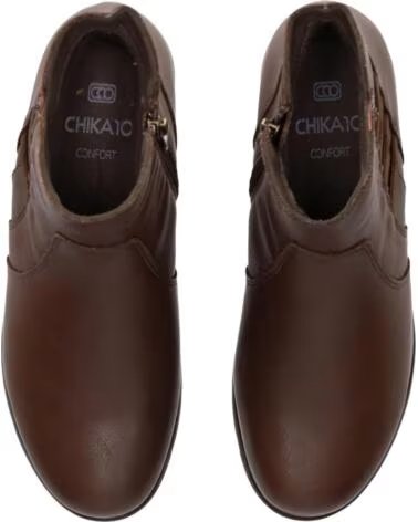 CHIKA10 ST AZULADO 02 BOTTINES CUIR PLAT MARRON MARRON-BROWN