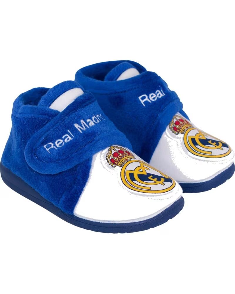 SEVILLAS Pantufla botin infantil Real Madrid blanco y azul BLANCO