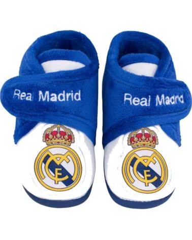 SEVILLAS Pantufla botin infantil Real Madrid blanco y azul BLANCO
