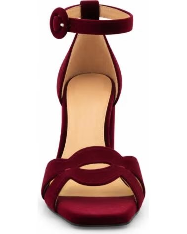 MONTEVITA ALMERIA VELVET HEELED SANDALS BURGUNDY