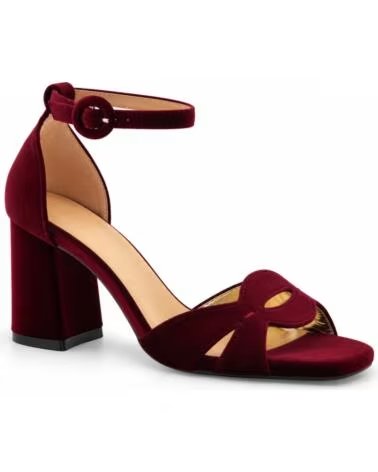 MONTEVITA ALMERIA VELVET HEELED SANDALS BURGUNDY