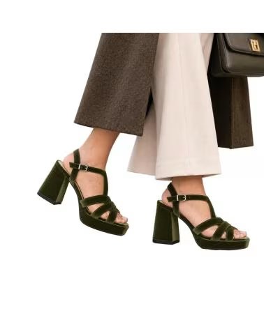 MONTEVITA ASTORIANA VELVET HIGH HEEL SANDAL GREEN