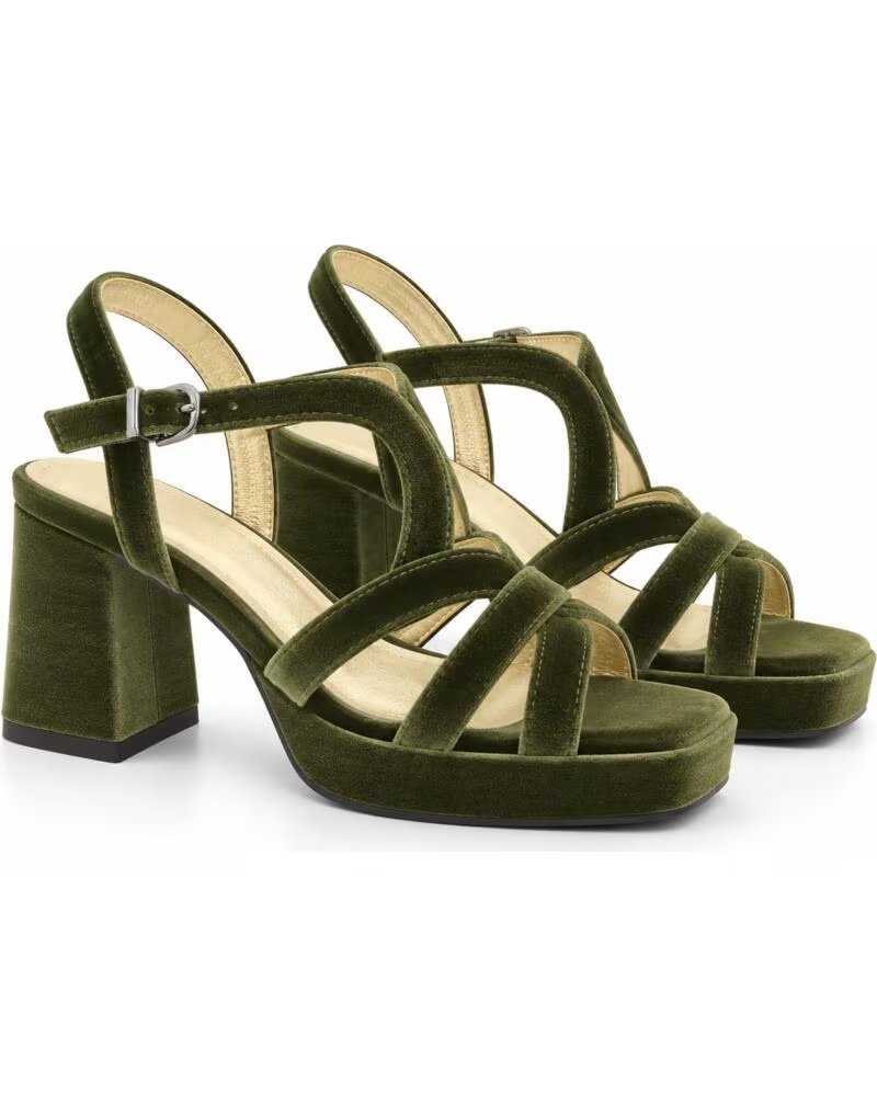 MONTEVITA ASTORIANA VELVET HIGH HEEL SANDAL GREEN
