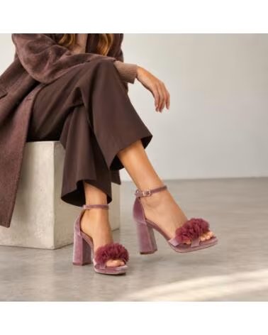 MONTEVITA CAPRIZA BLOCK HEEL SANDALS PINK