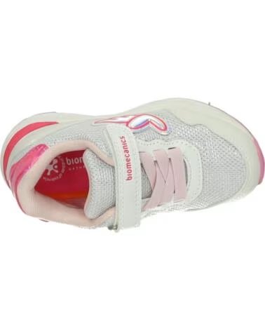 BIOMECANICS GIRLS SPORTS SHOES 261273-C050 ELASTIC SNEAKERS WITH HOOK AND LOOP CLOSURE BLANCO
