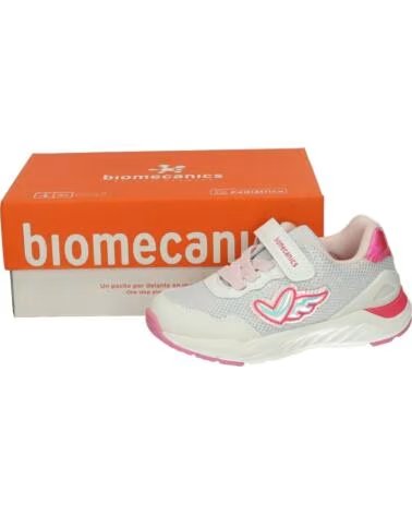 BIOMECANICS GIRLS SPORTS SHOES 261273-C050 ELASTIC SNEAKERS WITH HOOK AND LOOP CLOSURE BLANCO