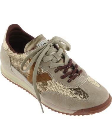 BASKETS SATURNO CROÛTE DE CUIR ET PAILLETTES 1158119 BEIGE