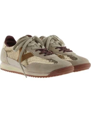 BASKETS SATURNO CROÛTE DE CUIR ET PAILLETTES 1158119 BEIGE