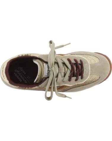 BASKETS SATURNO CROÛTE DE CUIR ET PAILLETTES 1158119 BEIGE