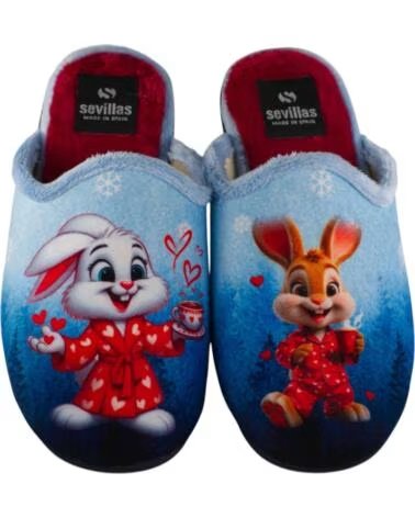SEVILLAS PANTUFAS COELHOS PARA MULHER SV37-1 AZUL