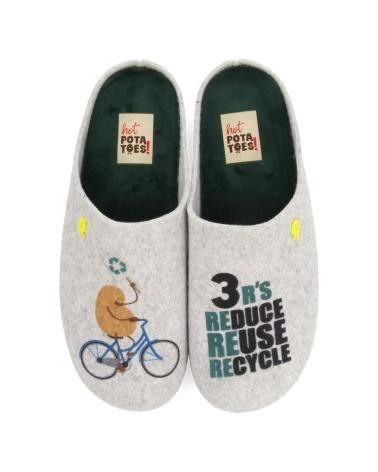 Pantofole POTATOES  per Uomo ZAPATILLA DE CASA HOMBRE HOT T  GRIS