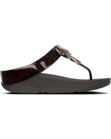 Chinelos FITFLOP  de Mulher FINO DRAGONFLY SLIDE CHOCOLATE  MARRON
