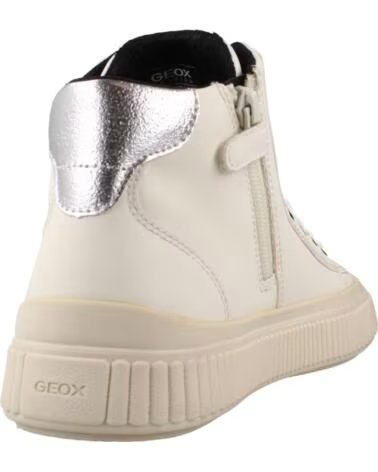 GEOX BASKETS LAQUINNY BLANC-GRIS ARGENT 185825 FILLE C1M1W