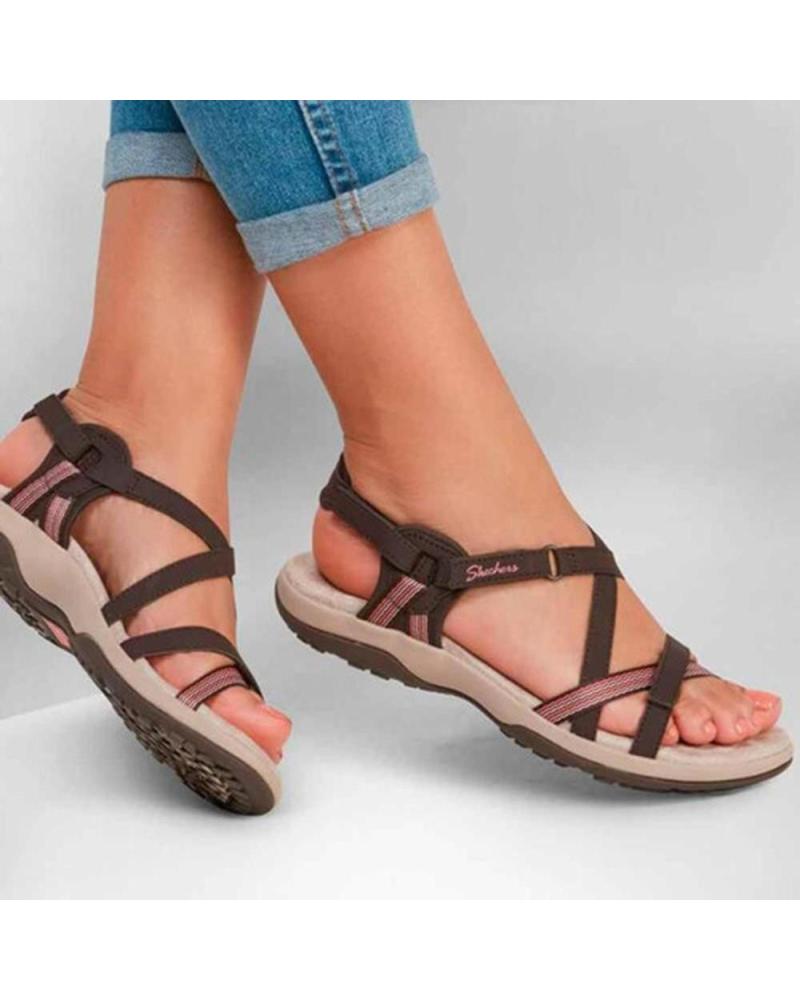Skechers sandals mujer marron best sale