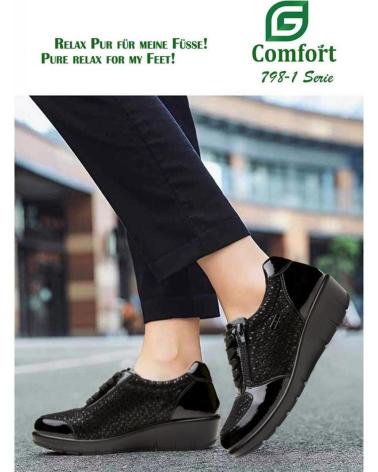 Zapatos G COMFORT  de Mujer 799-2 LICRA-CHAROL  NEGRO
