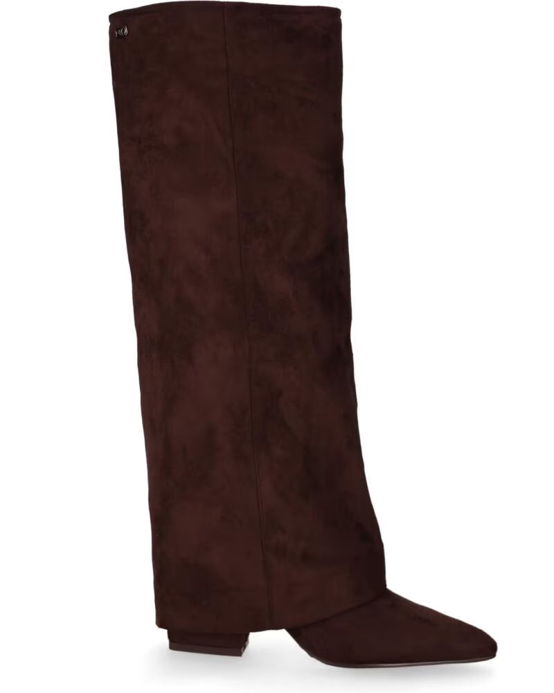 CHIKA10 ALICE 02 BOTAS DE MUJER DE TEJIDO TACÓN MEDIO MARRÓN MARRON-BROWN