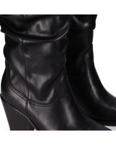 CHIKA10 JADE 01 BOTAS DE PIEL SINTÉTICA CON TACÓN MEDIO PARA MUJER NEGRO-BLACK