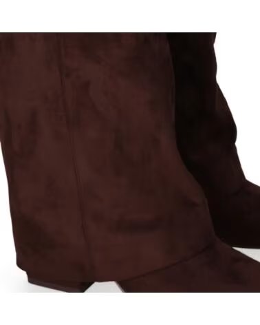 CHIKA10 ALICE 02 BOTAS DE MUJER DE TEJIDO TACÓN MEDIO MARRÓN MARRON-BROWN