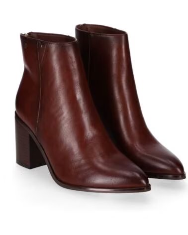 CHIKA10 ESCALONI WOMEN SYNTHETIC LEATHER HIGH HEEL ANKLE BOOTS MARRON-BROWN