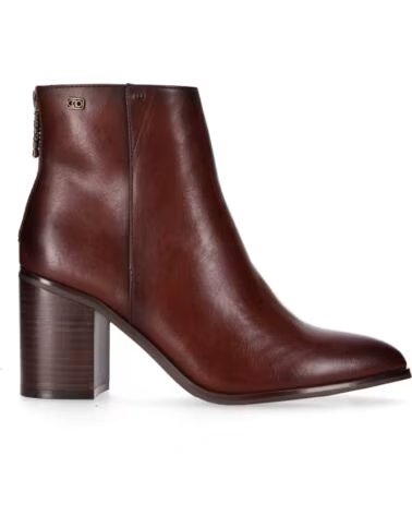 CHIKA10 ESCALONI WOMEN SYNTHETIC LEATHER HIGH HEEL ANKLE BOOTS MARRON-BROWN
