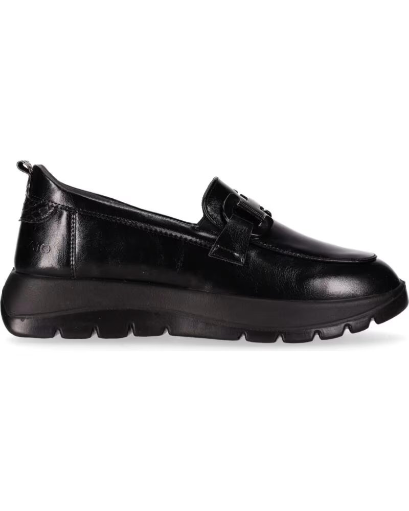 CHIKA10 ST MANDARIN 03 ZAPATOS PIEL SINTÉTICA MUJER CUÑA BAJA NEGRO-BLACK
