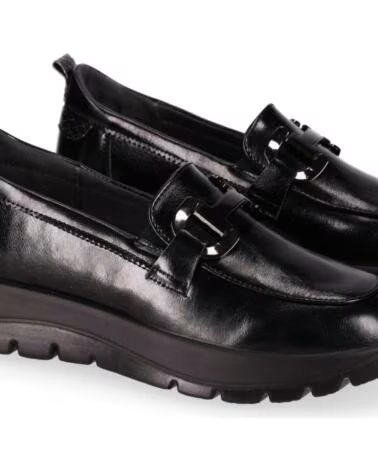 CHIKA10 ST MANDARIN 03 ZAPATOS PIEL SINTÉTICA MUJER CUÑA BAJA NEGRO-BLACK